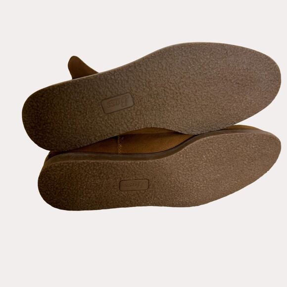 Bass Aria Womens Suede Leather Boots Booties Faux Shearling Tan 10 - Picture 9 of 12